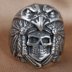 304 Stainless Steel Finger Rings for Men, Skull, Stainless Steel Color, US Size 10(19.8mm)(FS-WGBFDD8-04)