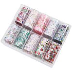 10 Rolls PET Sticker Tapes, Nail Art Decorations, Mixed Shapes, 4x0.01cm, 1m/roll(AJEW-WH20020-246A-14)