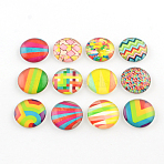 Half Round/Dome Glass Flatback Cabochons for DIY Projects, Mixed Color, 12x4mm(X-GGLA-Q037-12mm-18)