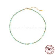 Synthetic Turquoise Beaded Necklaces for Women, with 925 Sterling Silver Findings, 400mm(LM9540-2)