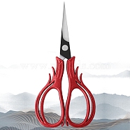 Stainless Steel Scissors, Embroidery Scissors, Sewing Scissors, with Zinc Alloy Handle, Red, 108x51mm(PW-WG24659-04)