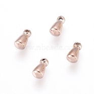 Ion Plating(IP) 304 Stainless Steel Charms, Chain Extender Drop, Teardrop, Rose Gold, 6x3mm, Hole: 1mm(STAS-E104-32RG)