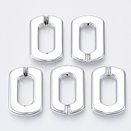 UV Plating Acrylic Linking Rings, Quick Link Connectors, for Cross Chains Making, Rectangle, Platinum, 31x21x4.5mm, Inner Diameter: 18x8.5mm(OACR-N009-001A-B04)
