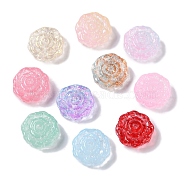 Painted Glass Beads, Flower, Mixed Color, 15x15.5x6.5mm, Hole: 1.2mm(GLAA-S202-14)