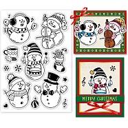 Custom PVC Plastic Clear Stamps, for DIY Scrapbooking, Photo Album Decorative, Cards Making, Snowman Pattern, 160x110x3mm(DIY-WH0448-0053)