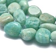 Natural Amazonite Beads Strands, Tumbled Stone, Nuggets, 8x6x5mm, Hole: 0.8mm, about 37pcs/strand, 15.75''(40cm)(G-O186-B-08-A)