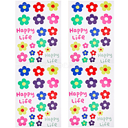 PVC Self Adhesive Flower Car Sticker, Waterproof Floral Decals for Car Decoration, Colorful, 306x206x0.3mm, Sticker: 23~52x28~65mm(DIY-WH0453-57F)