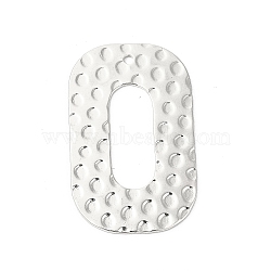 304 Stainless Steel Pendants, Oval Charms, Stainless Steel Color, 33x20.5x0.7mm, Hole: 1.5mm(STAS-L268-016P)