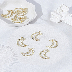 10Pcs Alloy Pendants, Moon Charms, Light Gold, 24x16x2mm, Hole: 1.8mm(FIND-LP0005-44)