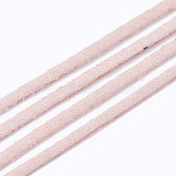 Faux Suede Cord, Faux Suede Lace, Pink, 2.5~2.8x1.5mm, about 1.09 yards(1m)/strand(LW-R023-2.8mm-27)