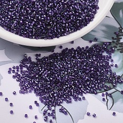 MIYUKI Delica Beads, Cylinder, Japanese Seed Beads, 11/0, (DB1756) Sparkling Purple Lined Amethyst AB, 1.3x1.6mm, Hole: 0.8mm, about 20000pcs/bag, 100g/bag(SEED-J020-DB1756)
