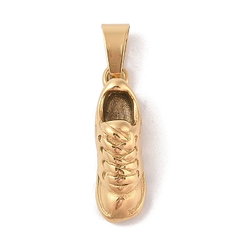 PVD Vacuum Plating 304 Stainless Steel Pendants, Shoes Charm, Golden, 23x7x7.5mm, Hole:  6x3mm