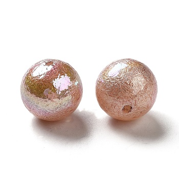 UV Plating Opaque Acrylic Beads, Iridescent, AB Color Plated, Round, Sienna, 16mm, Hole: 1.8mm
