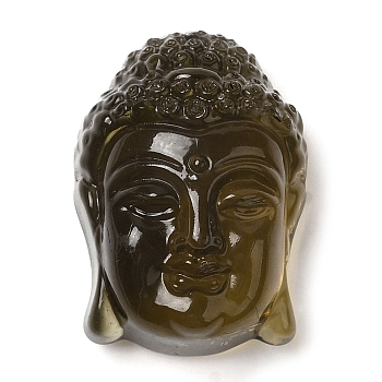 Glass Pendants, Figure of Buddha, Coffee, 29.5x21x14mm, Hole: 1mm