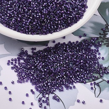 MIYUKI Delica Beads, Cylinder, Japanese Seed Beads, 11/0, (DB1756) Sparkling Purple Lined Amethyst AB, 1.3x1.6mm, Hole: 0.8mm, about 20000pcs/bag, 100g/bag