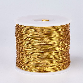 Round Elastic Cord, with Polyester Outside and Rubber Inside, Goldenrod, 2mm, 50m/roll