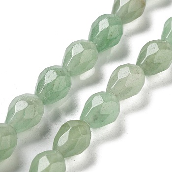 Natural Green Aventurine Beads Strands, Faceted Teardrop, 10x7mm, Hole: 1.2mm, about 20pcs/strand, 7.87''(20cm)