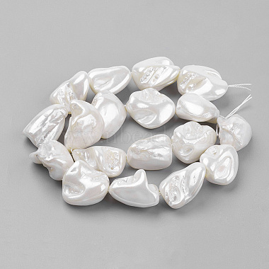9mm WhiteSmoke Nuggets Shell Pearl Beads