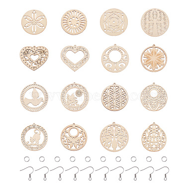 Kits de fabrication de boucles d'oreilles pendantes en bois de bricolage cheriswelry(DIY-CW0001-16)-2