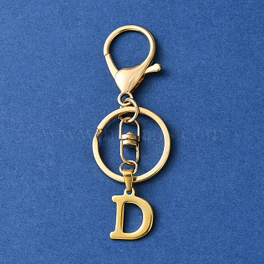 Letter D Stainless Steel Keychain