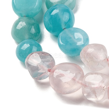 Natural Amazonite & Rose Quartz Beads Strands(G-L610-B01-01)-4