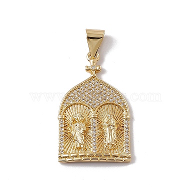 Real 18K Gold Plated Clear Others Brass+Cubic Zirconia Pendants