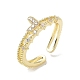 Brass Rhinestone Cuff Open Rings(RB-CBADCCE-01G)-1