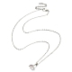 Light Rose Rhinestone Crown Pendant Necklace with Cable Chains(NJEW-FZ00019)-1