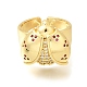 Brass Micro Pave Cubic Zirconia Cuff Open Rings(RJEW-D346-01G-01)-4
