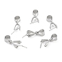 Platinum Sterling Silver Ice Pick Pinch Bails(STER-Z001-017P)
