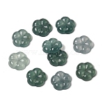 Natural Jadeite Carved Beads, Flower, 10x10x2.5mm, Hole: 0.8mm(G-L652-04)