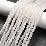 Natural White Jade Round Bead Strands, 4mm, Hole: 1mm, about 85~90pcs/strand, 15 inch(X-G-P072-08-4mm)