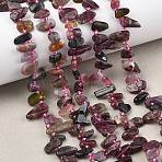 Natural Colorful Tourmaline Beads Strands, Chip, Top Drilled, with Seed Beads, 9~28x5~11x3~7mm, Hole: 1mm, about 46~59pcs/strand, 15.16~15.55''(38.5~39.5cm)(G-F821-C01-01)