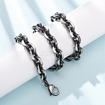 Unisex 304 Stainless Steel Necklaces, Chain Necklaces, Cable Chains, Antique Silver, 24.02 inch(61cm)(NJEW-C115-04AS)