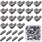 22 Sets Clothing Accessories, Zinc Alloy Zipper Repair Accessories Insert Box and Pin Fix Retainer, Gunmetal, 13x9x6mm, Pin: 13x3.5x3mm(FIND-CP0004-09B)