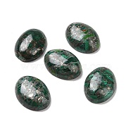 Natural Malachite Cabochons, with Chalcopyrite, Oval, 25x18~19x6~8mm(G-E464-42O)