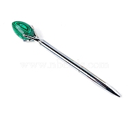 Synthetic Malachite Egg Ball-Point Pen, Stainless Steel Ball-Point Pen, Office School Supplies, 155mm(PW-WG63249-14)