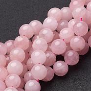 Natural Rose Quartz Beads Strands, Round, 14mm, Hole: 1mm, about 28pcs/strand, 15.5 inch(GSR14mmC034)