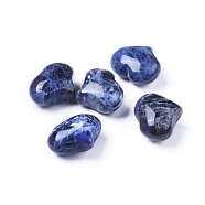 Natural Sodalite Heart Palm Stone, Pocket Stone for Energy Balancing Meditation, 20x25x11~13mm(G-F659-A05)