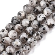 Dyed Natural White Jade Beads Strands, Round, Gray, 4.5x4~4.5mm, Hole: 0.7mm, about 82~89pcs/strand, 14.69~15.04''(37.3~38.2cm)(G-T140-4mm-B02)