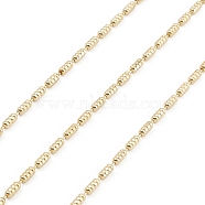Brass Column Ball Chains, Unwelded, with Spool, Real 18K Gold Plated, 4x2mm(CHC-M025-61G)