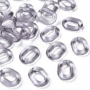 Transparent Acrylic Linking Rings, Quick Link Connectors, for Cable Chains Making, Oval, Dark Gray, 24x18x5mm, Inner Diameter: 13x7mm, about 403pcs/500g(MACR-S373-19-B16)