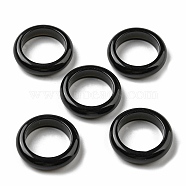 Natural Obsidian Plain Band Ring for Women, US Size 6 1/2(16.9mm)(RJEW-P044-01A-10)
