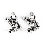 Tibetan Style Alloy Pendants, Lead Free & Cadmium Free, Spaceman, Antique Silver, 21x14x4mm, Hole: 1.6mm, about 370pcs/500g(TIBE-S323-113AS-RS)