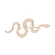 Alloy Snake Brooch Pin, Badge for Backpack Clothes, Light Gold, 72x28x9mm(JEWB-M027-04KCG)