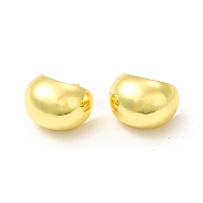 Rack Plating Brass Chubby Stud Earrings for Women, Long-Lasting Plated, Cadmium Free & Lead Free, Half Round, Real 18K Gold Plated, 15x20mm, Pin: 1mm(EJEW-H091-39G)