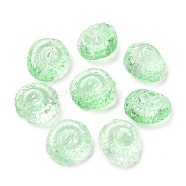 Transparent Glass Beads, Conch, Pale Green, 13x14x9mm, Hole: 1mm(GLAA-Q094-01G)
