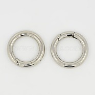 304 Stainless Steel Spring Gate Rings, O Rings, Stainless Steel Color, 6 Gauge, 24x4mm, Inner Diameter: 16mm(STAS-Q032-1)