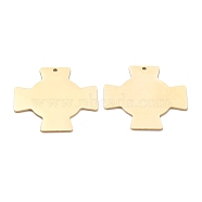 Ion Plating(IP) 304 Stainless Steel Pendant, Stamping Blank Tag, Cross, Real 24K Gold Plated, 30x30x1mm, Hole: 1.2mm(STAS-Y006-32G)