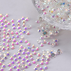 Glass Flat Back Rhinestone, Grade A, Back Plated, Faceted, Half Round, Crystal AB, 4.6~4.8mm, about 1440pcs/bag(RGLA-C002-SS20-100A)